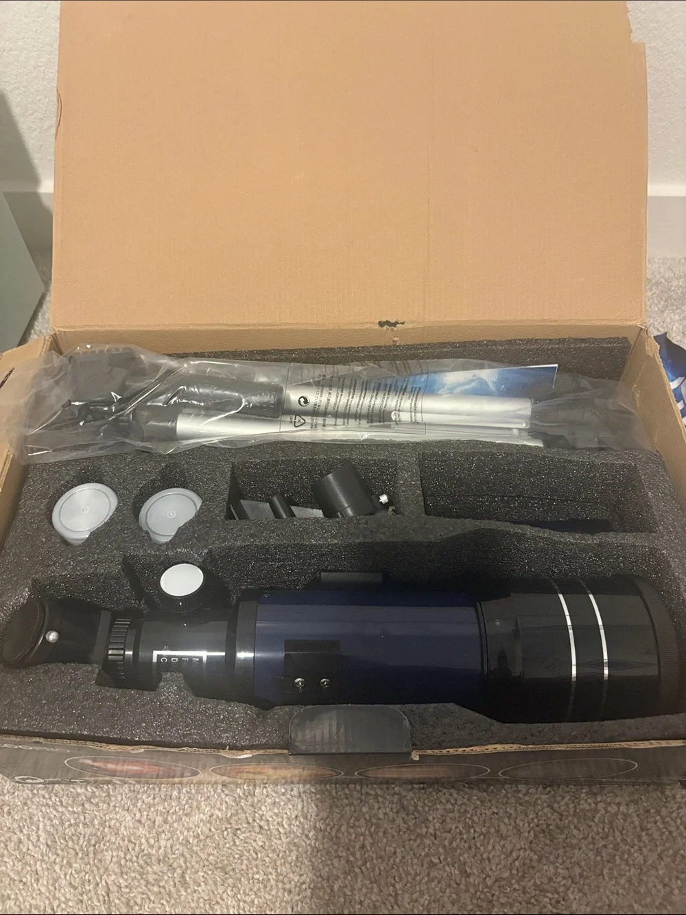 F360-70 Telescope – Blue Refractor with Tripod